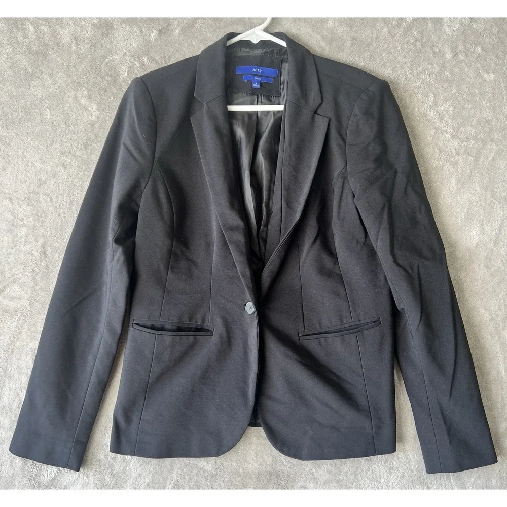 Apt 9 Stretchy‎ Blazer Torie woman's sz 8 black one button